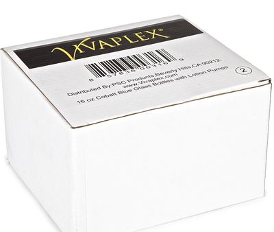 Vivaplex, 2, Large, 16 oz, Empty, Cobalt Blue Glass Bottles with Black Lotion Pumps