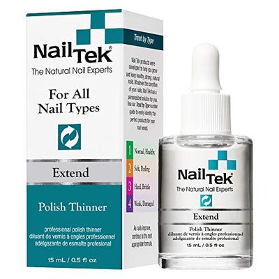 Nail Tek Extend Professional Polish Thinner For Thinning Out Clumped Up and Hardened Nail Paint, Restores Nail Polish Consistency for Longer Use, 0.5 oz, 1-Pack