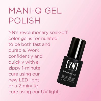 Young Nails Mani-Q Gel Polish, Color Gel Nail Polish For Natural Or Artificial Nails, Cure With LED Or UV Light, Soak Off Gel Polish 0.34 fl oz.