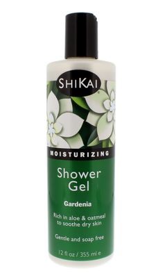 ShiKai Daily Moisturizing Shower Gel (Gardenia, 12 oz) | Gentle Formula | With Aloe Vera &amp; Oatmeal for Soft, Healthy Skin | Dry Skin Relief