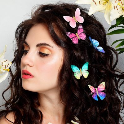 Boao 18 Pieces Butterfly Hair Clips Glitter Barrettes Butterfly Snap Hair Clips for Teens Women Hair Accessories(Classic)