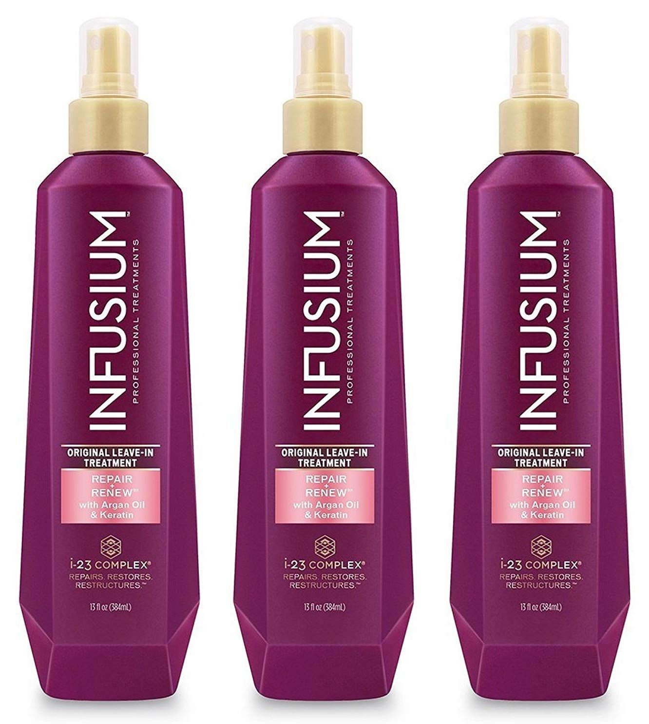 Infusium Professional Treatments - Original Leave-In Treatment - 13 FL OZ (384 mL) Per Bottle - Pack of 3 Bottles
