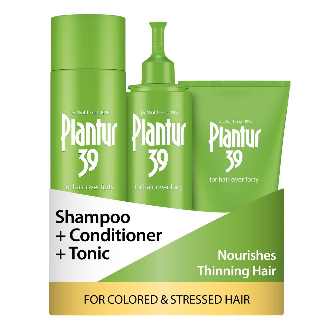 Plantur 39 Phyto-Caffeine Women&#39;s 3-Step System for Colored, Stressed Hair - Shampoo (8.45 fl), Conditioner (5.07 fl), Tonic (6.76 fl)