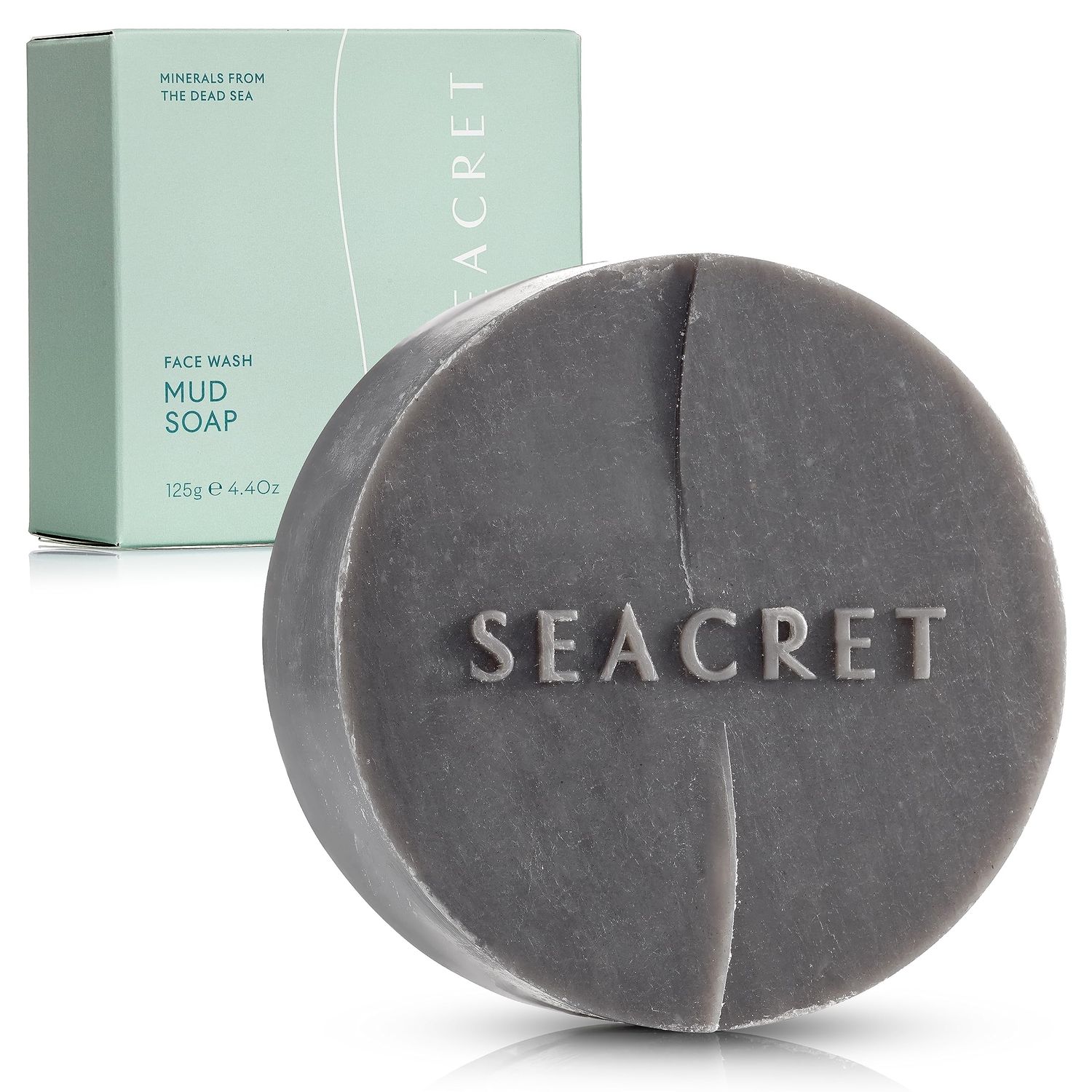 SEACRET MUD SOAP BAR: All-Natural Black Mud Bar Soap, Enriched with Guinness Kernel Oil, Witch Hazel &amp; Sea Salt for Cleaning, Exfoliating, Detoxifying Face &amp; Body, Normal to Oily Skin, 4.4 Oz