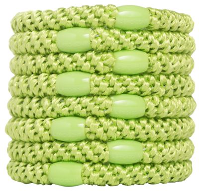 L. Erickson Grab &amp; Go Pony - Lime Green - 8 Pack Ponytail Holder Hair Ties