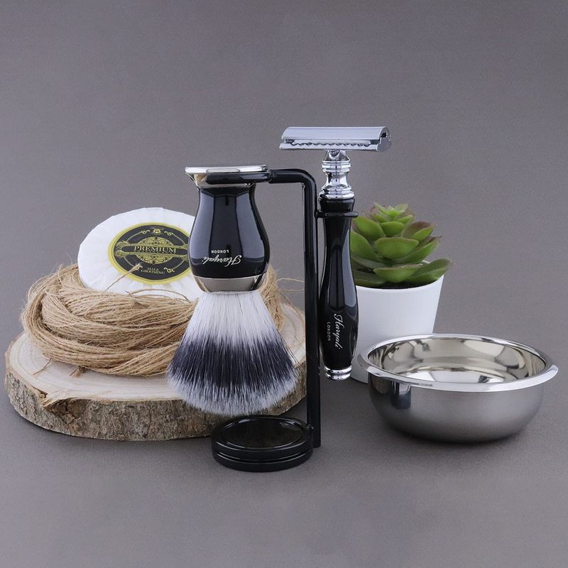 Premium Shaving Kit Gift for Men(Safety Razor,Brush,Bowl,Stand) Branded Box (NO Blades Included)