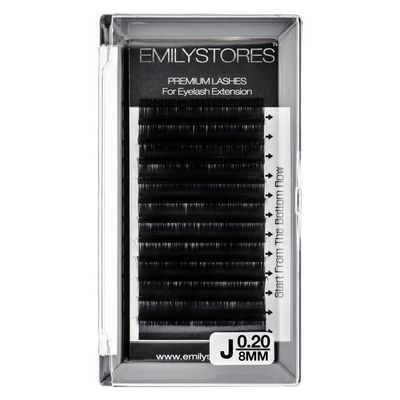EMILYSTORES Lash Extensions 0.20mm Thickness J Curl 8mm Length Individual Volume Natural Looking Eyelashes For Eyelash Extensions(0.20,J,8mm)