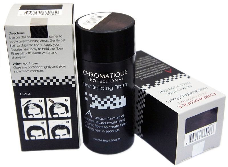 Chromatique Professional Hair Building Thickening Fibers Dark Brown 30g 1.06oz Undetectable Hair Loss Concealer For Men &amp; Women by Chromatique Professional
