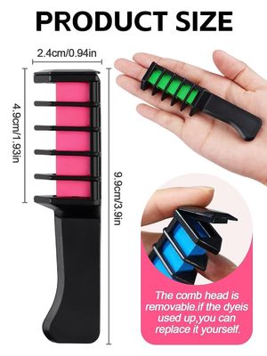Kalolary 10 Color Temporary Hair Color Chalk Comb Set, Washable Hair Chalk for Girls Kids Gifts on Valentine's Day Cosplay for Age 4 5 6 7 8 9 10+