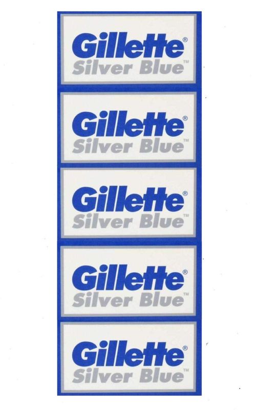50 Silver Blue Double Edge Razor Stainless Blades Made in Russia