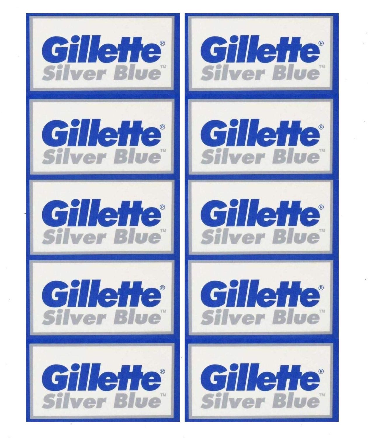50 Silver Blue Double Edge Razor Stainless Blades Made in Russia