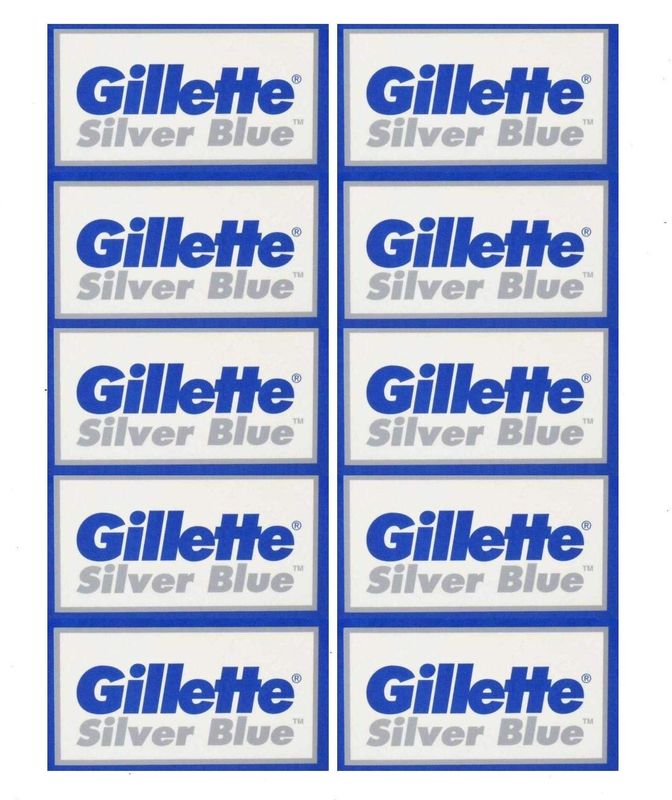 50 Silver Blue Double Edge Razor Stainless Blades Made in Russia