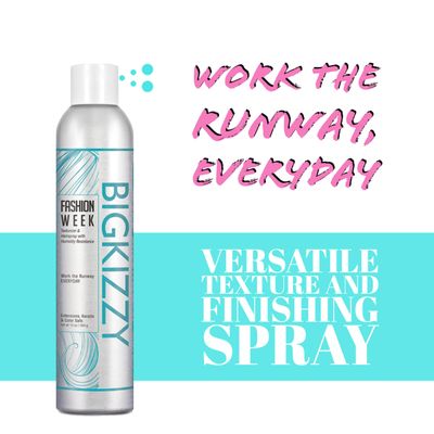 Big Kizzy Fashion Week Hairspray &amp; Texture Spray - Medium Hold Setting Spray for All Day + All Hair Types - Anti-humidity &amp; Volumizing Root Lift Aerosol, 10oz