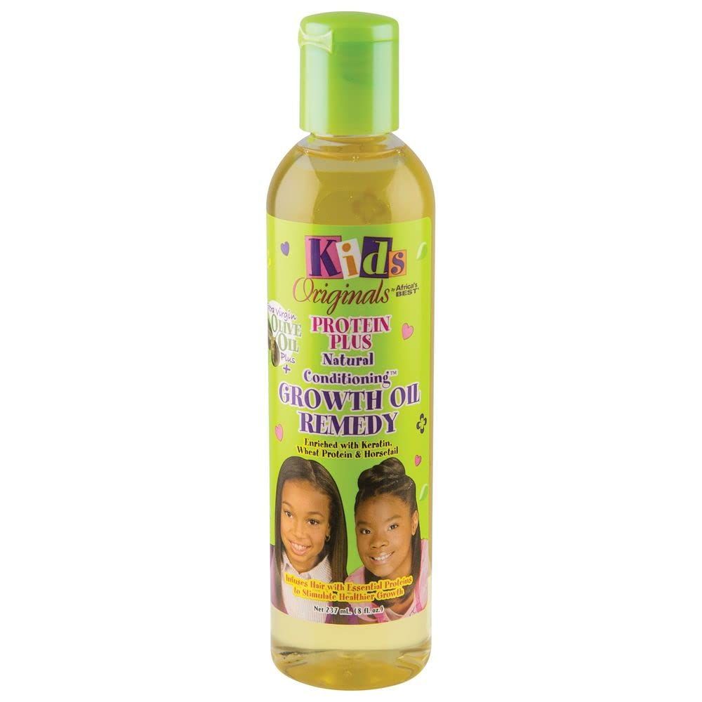 Kids Originals by Africa&#39;s Best Protein Plus Growth Oil Remedy, Natural Conditioner Nourishes, Revitalizes and Repairs Hair, Ideal for Ponytails, Curls, Braids, Edges, 8oz