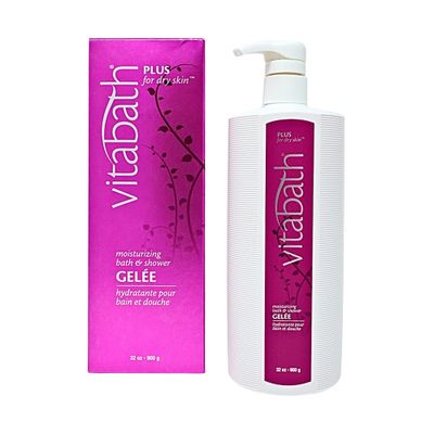 Vitabath Plus For Dry Skin Moisturizing Bath &amp; Shower Gel Wash Replenishing Oils Deeply Hydrate &amp; Soothe Dryness, Body Cleanser, Skin Restore &amp; Foaming Gelee Bath - 32 oz
