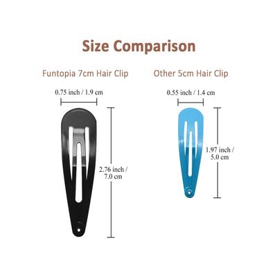 Women Hair Clips, Funtopia 40 Pcs 7cm / 2.8 Inch Long No Slip Metal Hair Clips Large Snap Hair Clips Barrettes Hairpins for Thick Hair (Brown, Black)