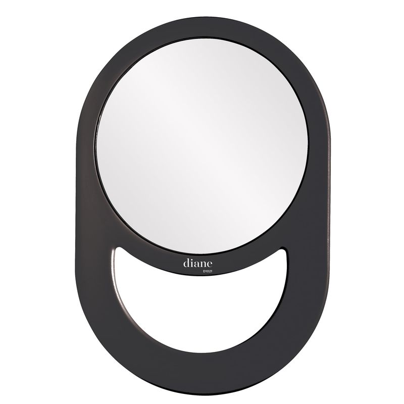 Diane Professional Quality Hand Mirror, Single Sided Hand Held Mirror with Handle for Salon, Barber, Grooming, Vanity, Shaving, and Travel, Medium, 7.5" x 11", Black