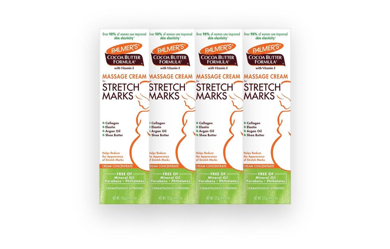 Palmer&#39;s Cocoa Butter Formula Massage Cream For Stretch Marks 4.40 oz (Pack of 4)