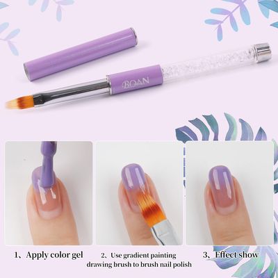 BQAN 1Pcs Nail Ombre Brush Nail Art Gradient Painting Brush With Rhinestone Handle For Nail Design, For Gel Nails
