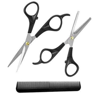 Hair Cutting Scissors Thinning Teeth Shears Set with Hair Comb Professional Barber Salon Razor Edge Hairdressing Texturizing Stainless Steel Scissor