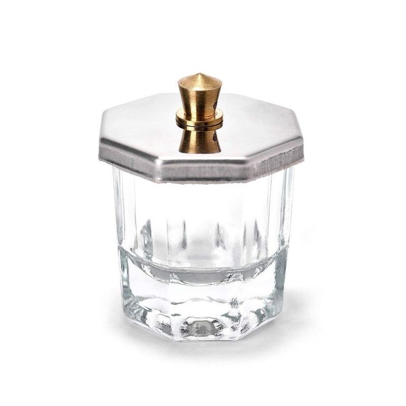KADS Glass Bowl, 3.9 oz, Crystal Clear, Acrylic Nail Art Equipment Mixing Bowl with Lid, Dishwasher Safe, for Salon or Personal Use