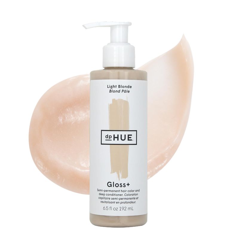 dpHUE Gloss+, Light Blonde - 6.5 oz (8-12 Applications) - Semi-Permanent Hair Color &amp; Conditioner - Lasts Up to Eight Washes - Paraben, SLS &amp; SLES Sulfate Free - Vegan, Leaping Bunny Certified