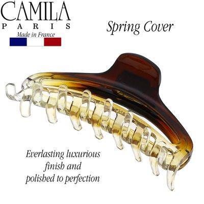 Camila Paris CP2381 French Hair Clip for Women, Small Narrow, Cristal, Girls Hair Claw Clips Jaw Fashion Durable and Styling Hair Accessories for Women, Strong Hold No Slip Grip, Made in France