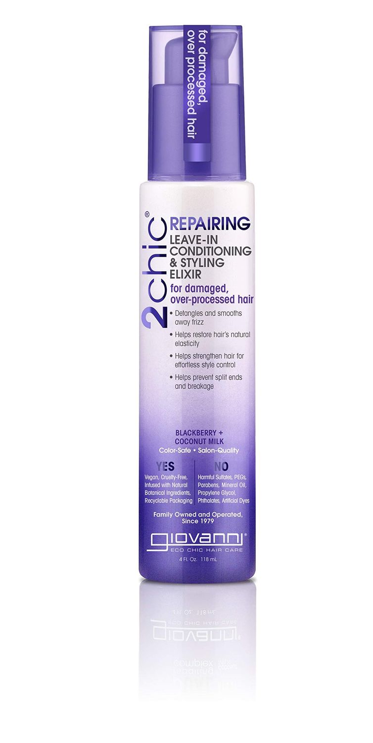 GIOVANNI 2chic Ultra Shine Leave-In Conditioning &amp; Styling Elixir - Hair Serum for All Hair Types, Tsubaki Seed Oil &amp; White Tea, Detangles, Smooths &amp; Conditions, Tames Frizz - 4 oz