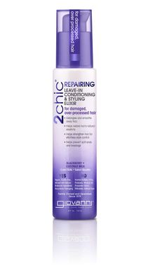 GIOVANNI 2chic Ultra Shine Leave-In Conditioning &amp; Styling Elixir - Hair Serum for All Hair Types, Tsubaki Seed Oil &amp; White Tea, Detangles, Smooths &amp; Conditions, Tames Frizz - 4 oz