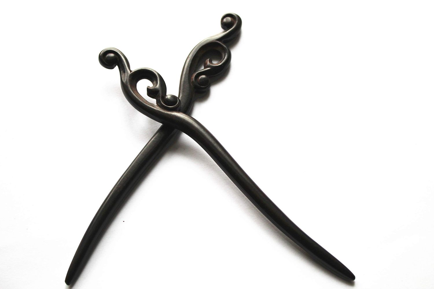 Myhsmooth Zz-bg-swish 2 Count Hair Sticks Natural Ebony (Black Sandalwood) Handmade Carved Hair Clip Shawl Hair Pins Pack of 2 Pcs :Satisfied Wish