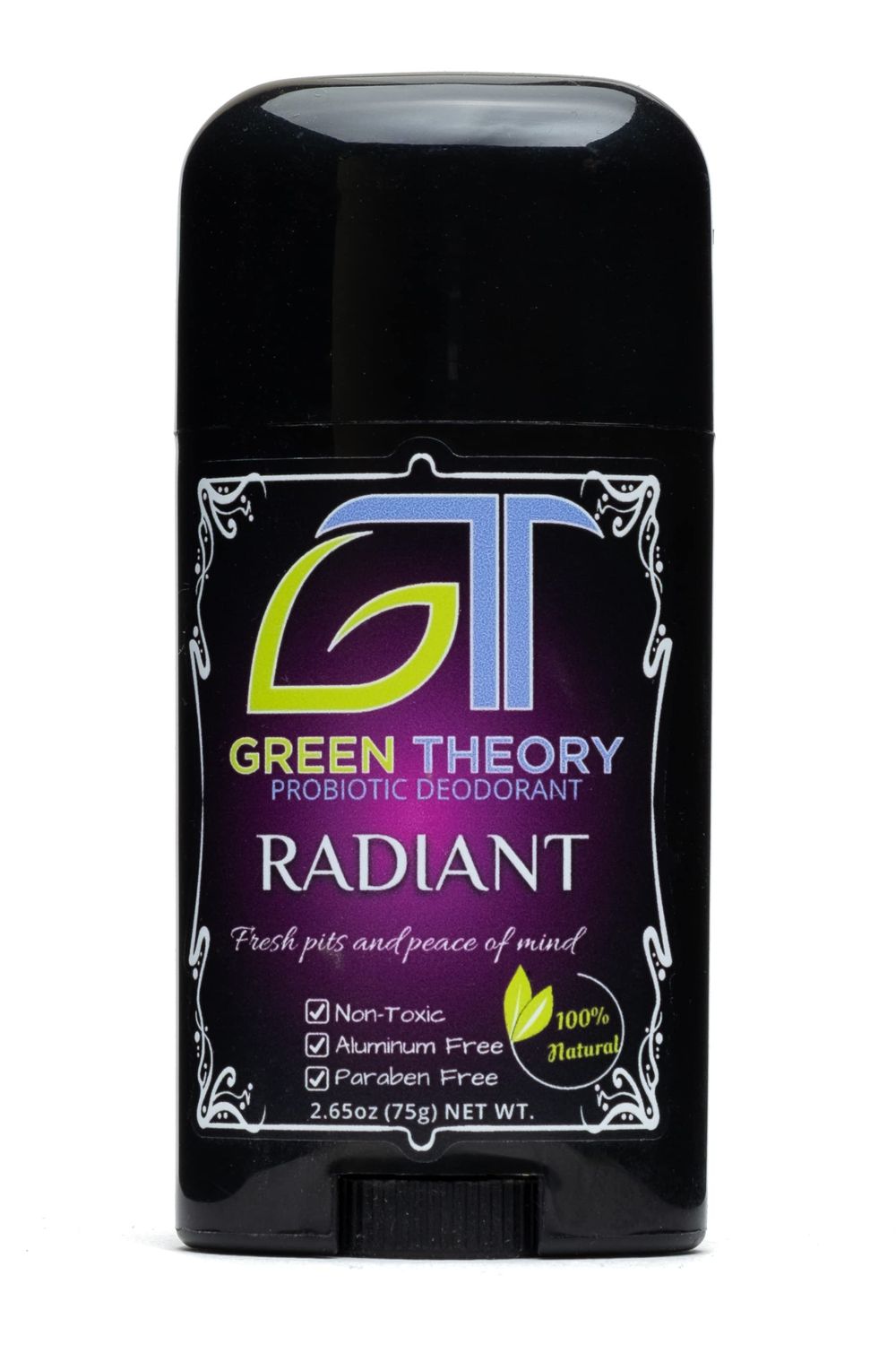 Green Theory Radiant Natural Probiotic Deodorant - Aluminum-Free, Rose Scent, Detoxifying - Women&#39;s - 2.65oz Solid