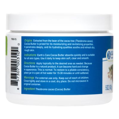 Earth's Care Cocoa Butter - Pure Raw Natural Cocoa Butter for Body, Hair and DIY Projects 5 OZ