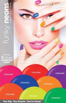 Cuccio Pro Powder Polish Nail Colour Dip System - Funky Neons 8 X 0.5 Oz, 8count