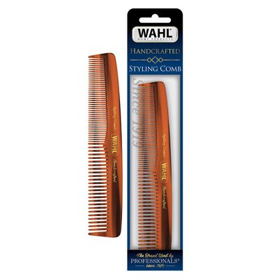 Wahl Beard, Mustache, &amp; Hair Styling Comb for Men&#39;s Grooming - Handcrafted &amp; Hand Cut with Cellulose Acetate - Smooth, Rounded Tapered Teeth - Model 3328