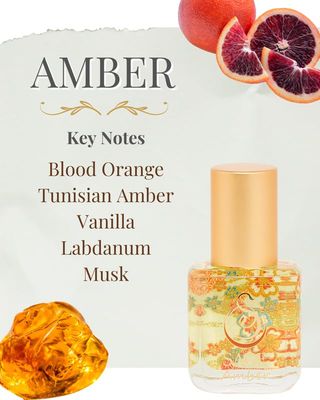 Amber Organic Perfume Oil Extract Roll-On by Sage- 1/4 oz, Vegan &amp; Cruelty-Free, Earthy Scent, Amber, Blood Orange, Musk