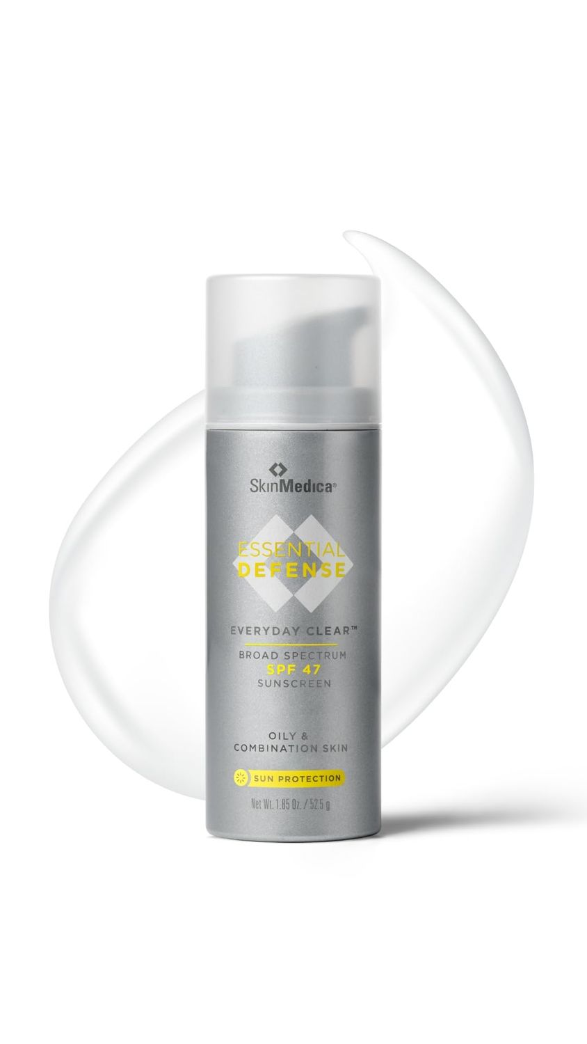 SkinMedica Essential Defense Everyday Clear SPF 47 Sunscreen for Face - This Lightweight, Facial Sunscreen is Ideal for Oily and/or Combination Skin, 1.85 Oz