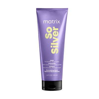 Matrix So Silver Toning Purple Hair Mask | Deep Conditioning | Repairs Damaged Blonde &amp; Silver Hair | Neutralizes Yellow Tones | For Color Treated or Bleached Hair | Packaging May Vary | Vegan