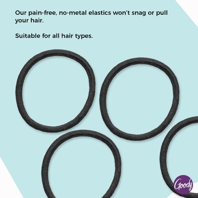 Goody Ouchless Elastic Hair Ties - 15 Ct, Brown, 4MM Rubber Bands for Hair, Pain-Free Hair Accessories for Women &amp; Men, Made for Long-Lasting Braids, Ponytails &amp; More, All Hair Types