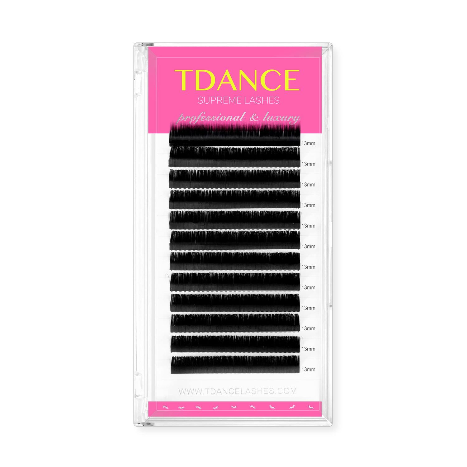 TDANCE Lash Extension Premium C CC D DD J B L Curl 0.03-0.18mm Thickness Semi Permanent Individual Eyelash Extensions Silk Volume Lashes Extensions Professional Salon Use(C,0.05,13mm)
