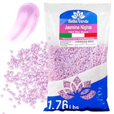 Bella Verde Hard Wax Beads for Hair Removal 1.76 Pounds - Waxing Beads - Jasmine Bikini Brazilian Wax Beads - Facial Body Wax Beads - for Sensitive Skin