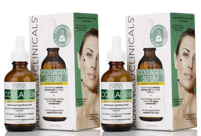 Advanced Clinicals Collagen Serum For Face | Collagen Face Serum For Skin Tightening Helps Lift, Plump &amp; Firm Sagging Skin | Serums For Skin Care | Anti Wrinkle Boost, Fragrance Free, 1.75 Fl Oz, 2PC