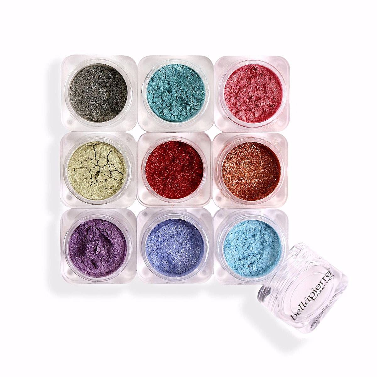 bellapierre Shimmer Powder 9 Stack | Paraben Free Eyeshadow | Vegan &amp; Cruelty Free Eye Makeup - 9 Count - Fabulous
