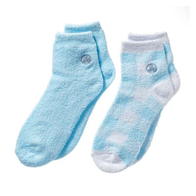 Earth Therapeutics Aloe Vera Socks - Infused with Natural Aloe Vera &amp; Vitamin E - Helps Dry Feet, Cracked Heels, Calluses, Dead Skin - Use with Your Favorite Lotions - Blue Plaid