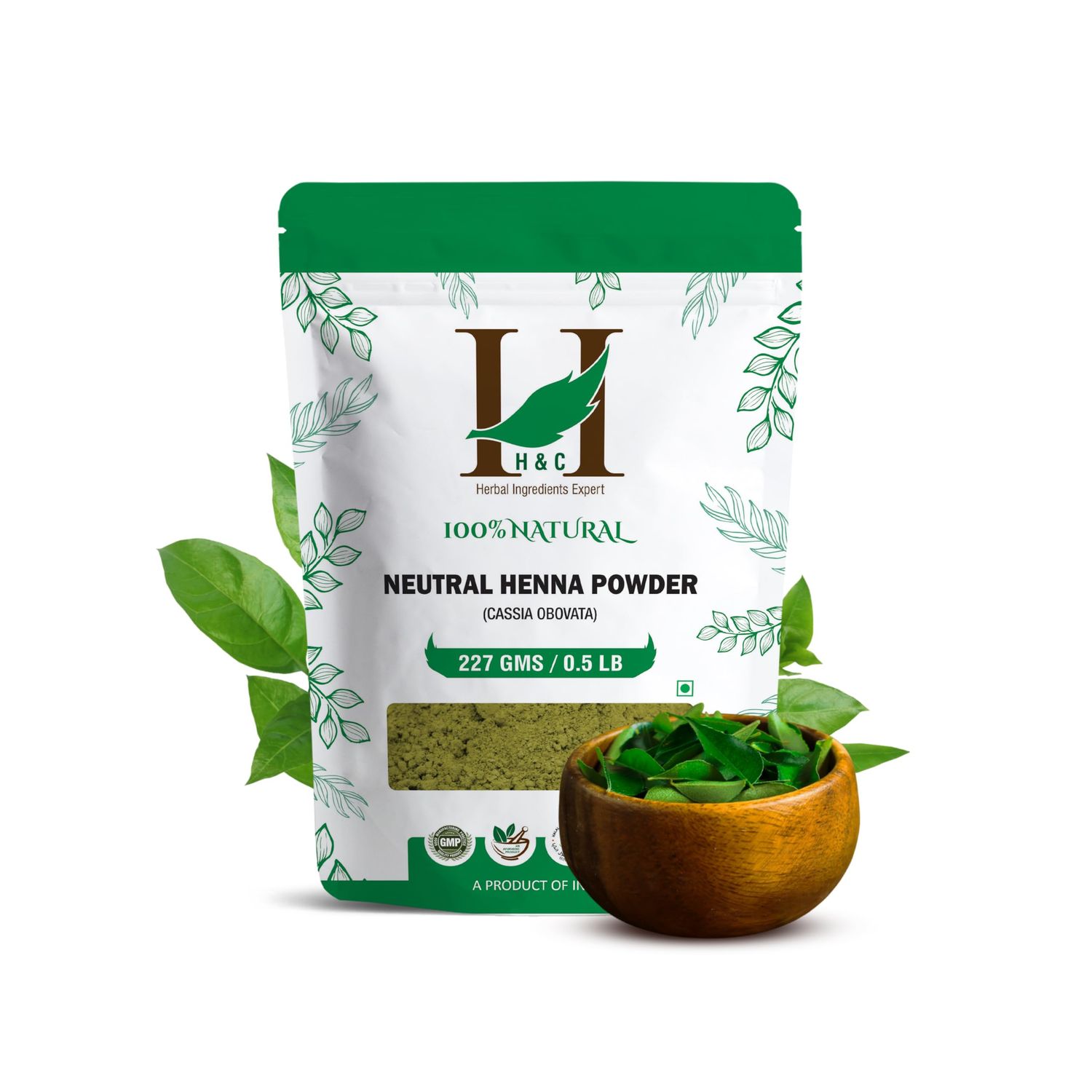 H&amp;C 100% Pure Neutral Henna Powder/Colorless Henna/Senna Powder/Cassia Obovata (227g / (1/2 lb) / 8 ounces) For conditioning your hair without coloring.