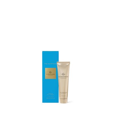 Glasshouse Fragrances The Hamptons Hand Cream, Rich in Shea Butter &amp; Rosehip Oil, Moisturizing &amp; Perfume Scented, Teak &amp; Petitgrain, 3.4 Fl Oz (100mL)