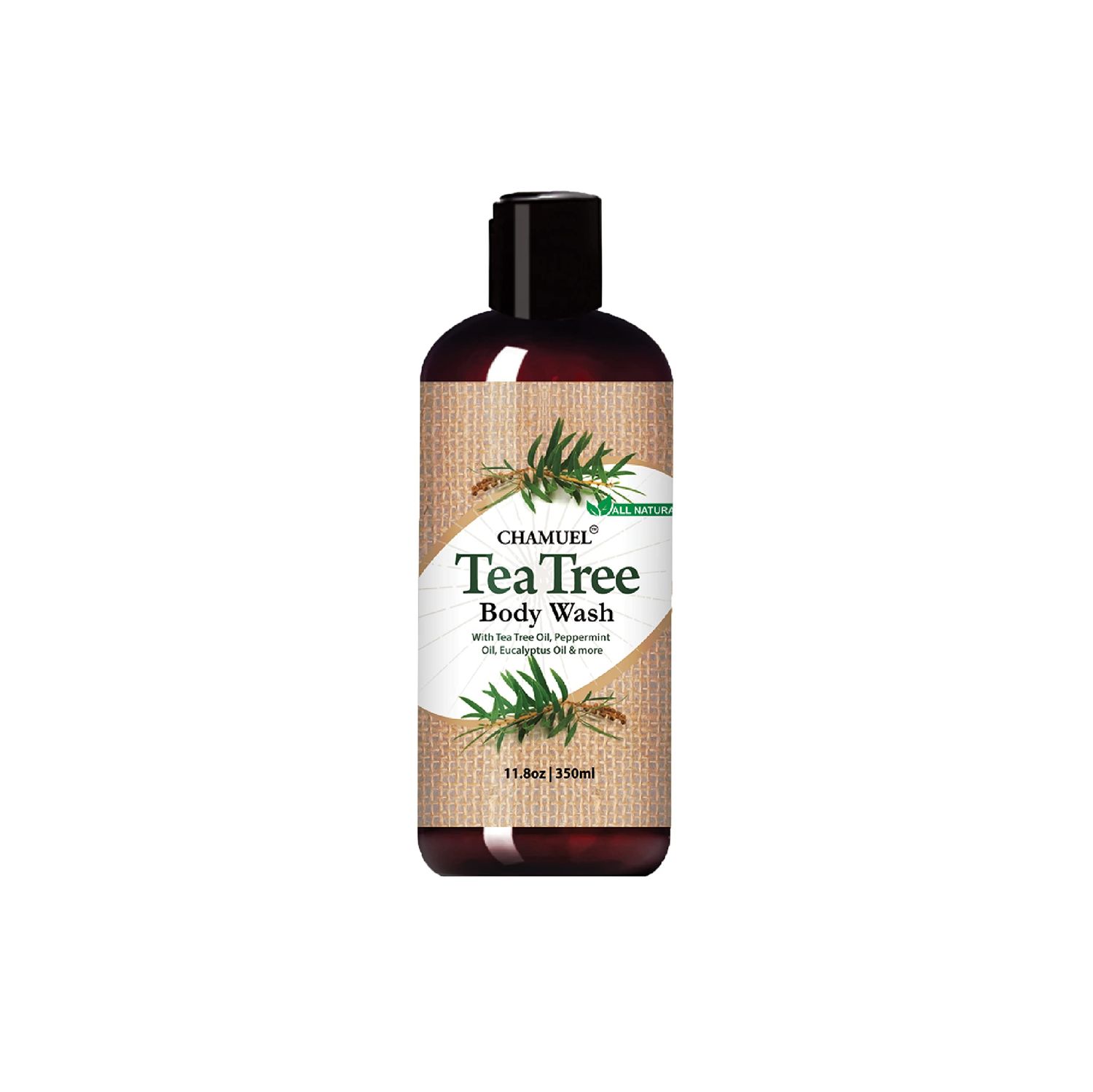 Chamuel Tea Tree Body Wash - Made With Natural Ingredients To Fights Itchy Skin, Body Odor, Athlete&#39;s Foot, Jock Itch &amp; Toenails Issues - Organic Scented - Men &amp; Women (11.8oz)