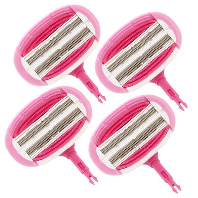 Aveline Smooth Razor Blade Refill 6-Blade Cartridges for Close Shave without Tugging, Pulling, Redness, or Razor Burns - for Sensistive Skin (4 Refills)