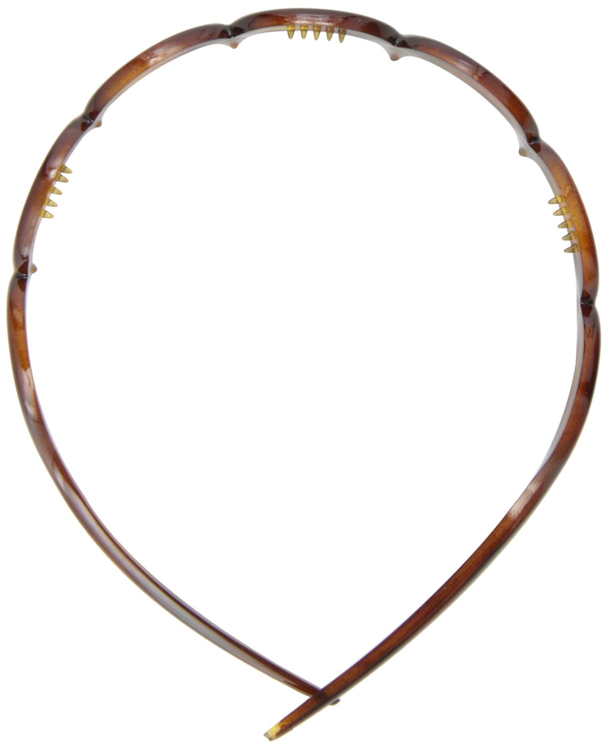 Caravan Wave Headband with Deep Teeth in Tortoise Shell Color of Celluloid Acetate