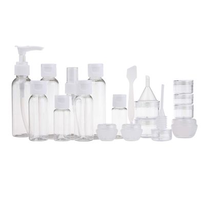 Travel Bottle Set - Refillable - TSA/Airline Approved - 8 Bottles and 9 Jars - 3 Tools (Pipette, Funnel and Mini Spatula) - for Downsized Portions of Your Favorite Cosmetics, Lotions and Creams