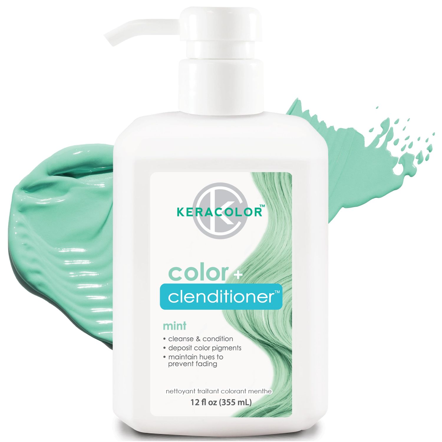 Keracolor Clenditioner MINT Hair Dye - Semi Permanent Hair Color Depositing Conditioner, Cruelty-free, 12 Fl. Oz.